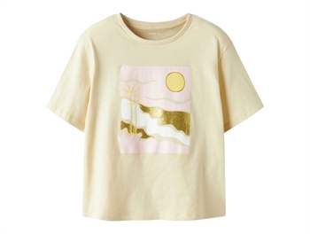 Name It t-shirt lucent white with flower  