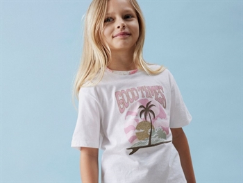 Name It t-shirt lucent white with flower  