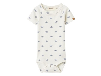 Lil' Atelier dress peach whip with swan print and frill sleeves  