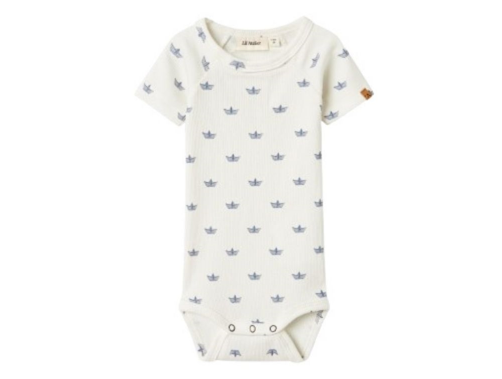 Lil\' Atelier dress peach whip with swan print and frill sleeves  