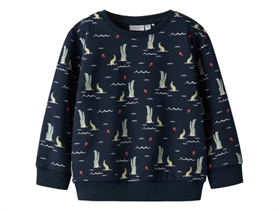 Name It sweatshirt navy blazer with alligator and fish