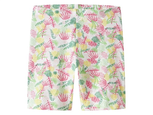 Name It bike shorts white with tropical print  