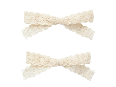 Lil Atelier shadow gray flower embroidery hair clips (4-pack)