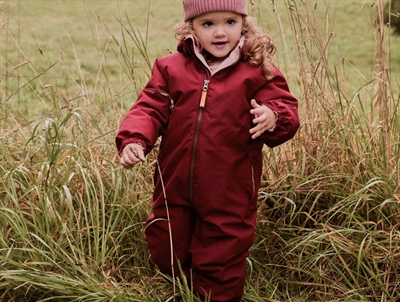Lil' Atelier snowsuit red dahlia with fleece lining