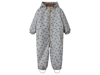 Lil' Atelier snowsuit ultimate grey with airplane print and fleece lining