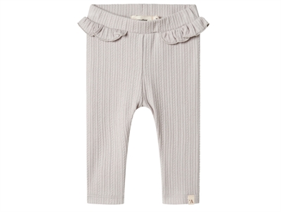 Lil' Atelier BABY leggings light grey with ruffles