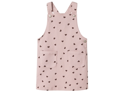 Name It pinafore dress burnished lilac with heart print