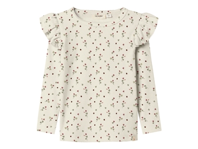 Lil' Atelier blouse turtledove with floral print and ruffles