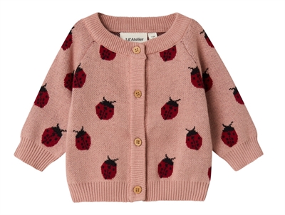 Lil Atelier turtledove heart knit cardigan
