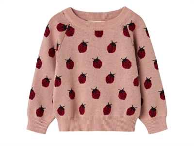 Lil' Atelier knit sweater misty rose with textured knit