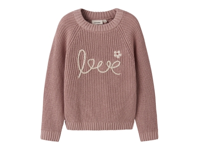 Lil' Atelier knit sweater misty rose with textured knit