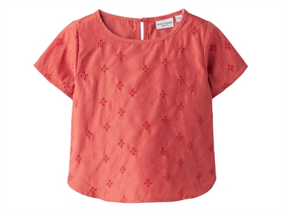 Name It top spiced coral with broderie anglaise