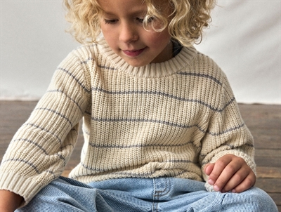 Lil Atelier sky gray pullover knit sweater cotton