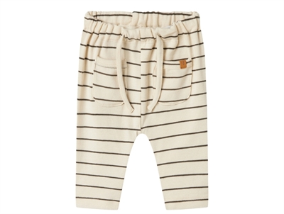 Lil' Atelier trousers turtledove with stripes and drawstring