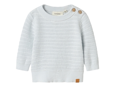 Lil' Atelier knit sweater ancient water with buttons on the shoulder