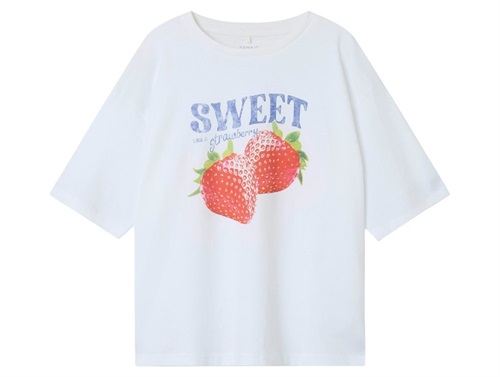 Name It t-shirt white with strawberry print  