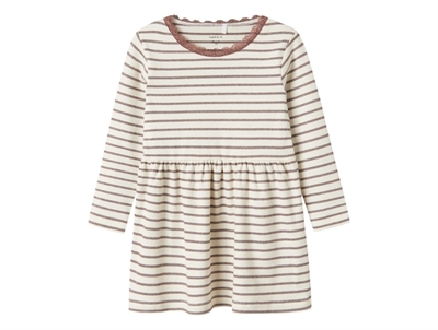 Name It dress peppercorn with stripes and lace edge