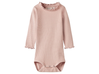 Lil' Atelier wrap body turtledove melange in wool/modal with teddy bear print