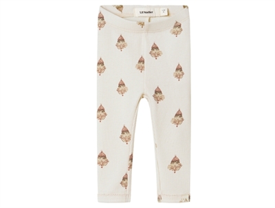 Lil' Atelier BABY leggings pastel parchment with clown print