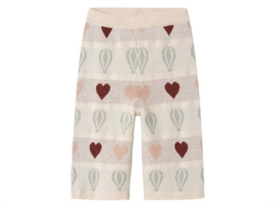 Lil' Atelier MINI trousers pastel parchment with balloon and heart pattern