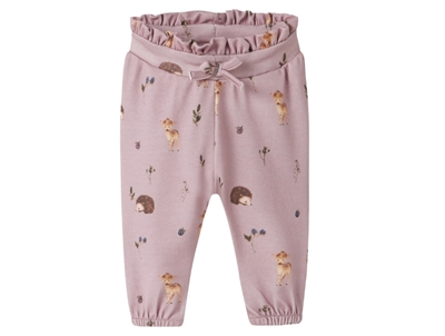 Name It trousers burnished lilac with animal print
