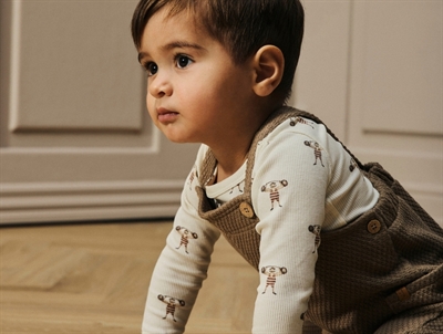 Lil' Atelier body turtledove with weightlifter print