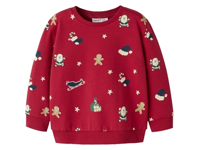 Name It sweatshirt jester red with Christmas print