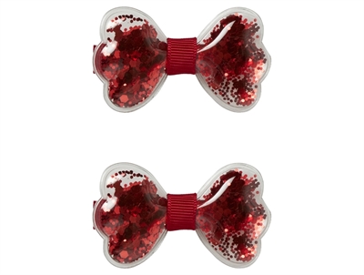 Name It hair clips jester red with glitter bows (2-pack)