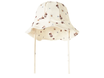 Lil' Atelier baby sun hat turtledove with flowers and insects