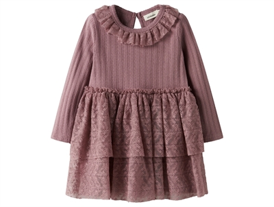 Lil' Atelier dress nostalgia rose with tulle and ruffles