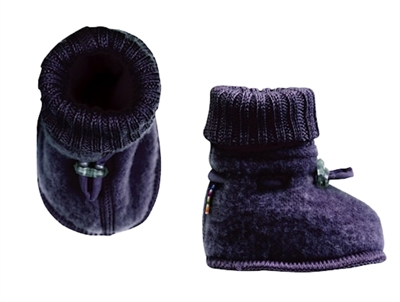 Joha dark blue melange slippers merino wool  