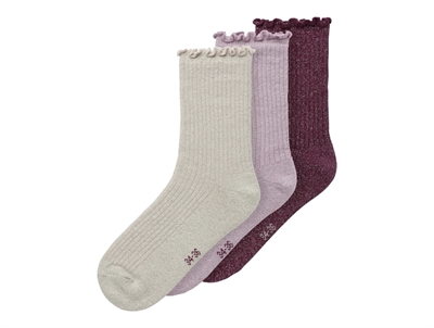 Name It socks keepsake lilac with glitter and ruffle edge (3-pack)
