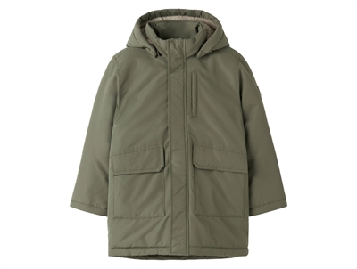 Name It parka winter jacket dusty olive with detachable hood