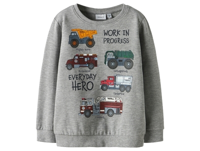 Name It sweatshirt grey melange with Tonka cars