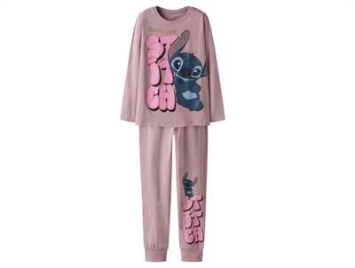 Name It pyjamas keepsake lilac with Stitch print and glitter
