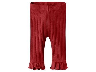 Lil' Atelier leggings red dahlia with ruffles