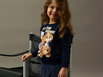 Name It sweatshirt navy blazer with Paw Patrol print and lace