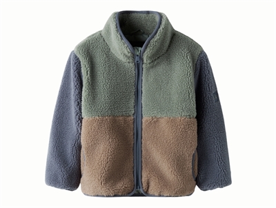 Name It teddy jacket violet ice with ruffle details