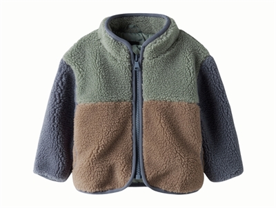 Name It teddy jacket violet ice with ruffle details