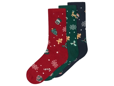 Name It socks jester red with Christmas motifs (3-pack)