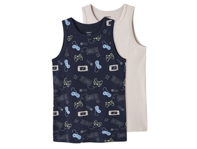 Name It undershirts 2-pack pearl/peony with ballerina print