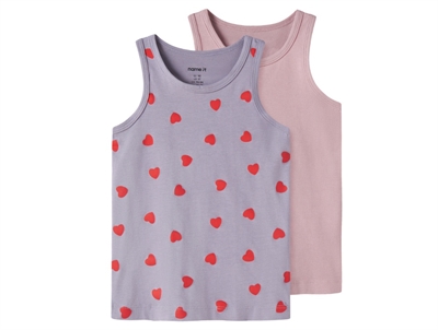 Name It undershirts 2-pack pearl/peony with ballerina print