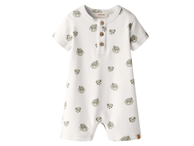 Lil' Atelier BABY short-sleeved romper white with frog print