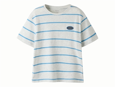 Name It t-shirt light grey melange with stripes