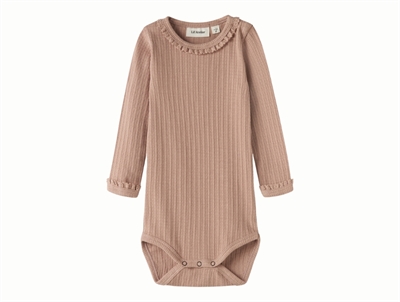 Lil' Atelier transitional jacket shitake with checks and teddy collar