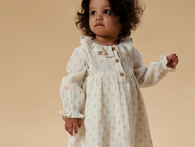 Lil' Atelier transitional jacket shitake with checks and teddy collar