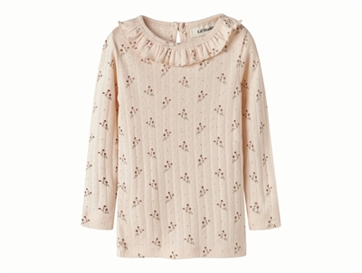 Lil' Atelier transitional jacket shitake with checks and teddy collar