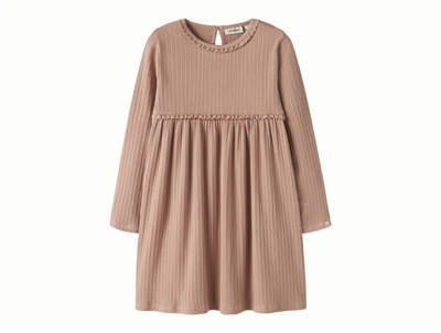 Lil' Atelier transitional jacket shitake with checks and teddy collar