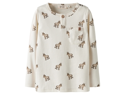 Lil' Atelier blouse coconut milk with pink floral print