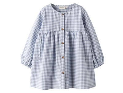 Lil' Atelier transitional jacket shitake with checks and teddy collar